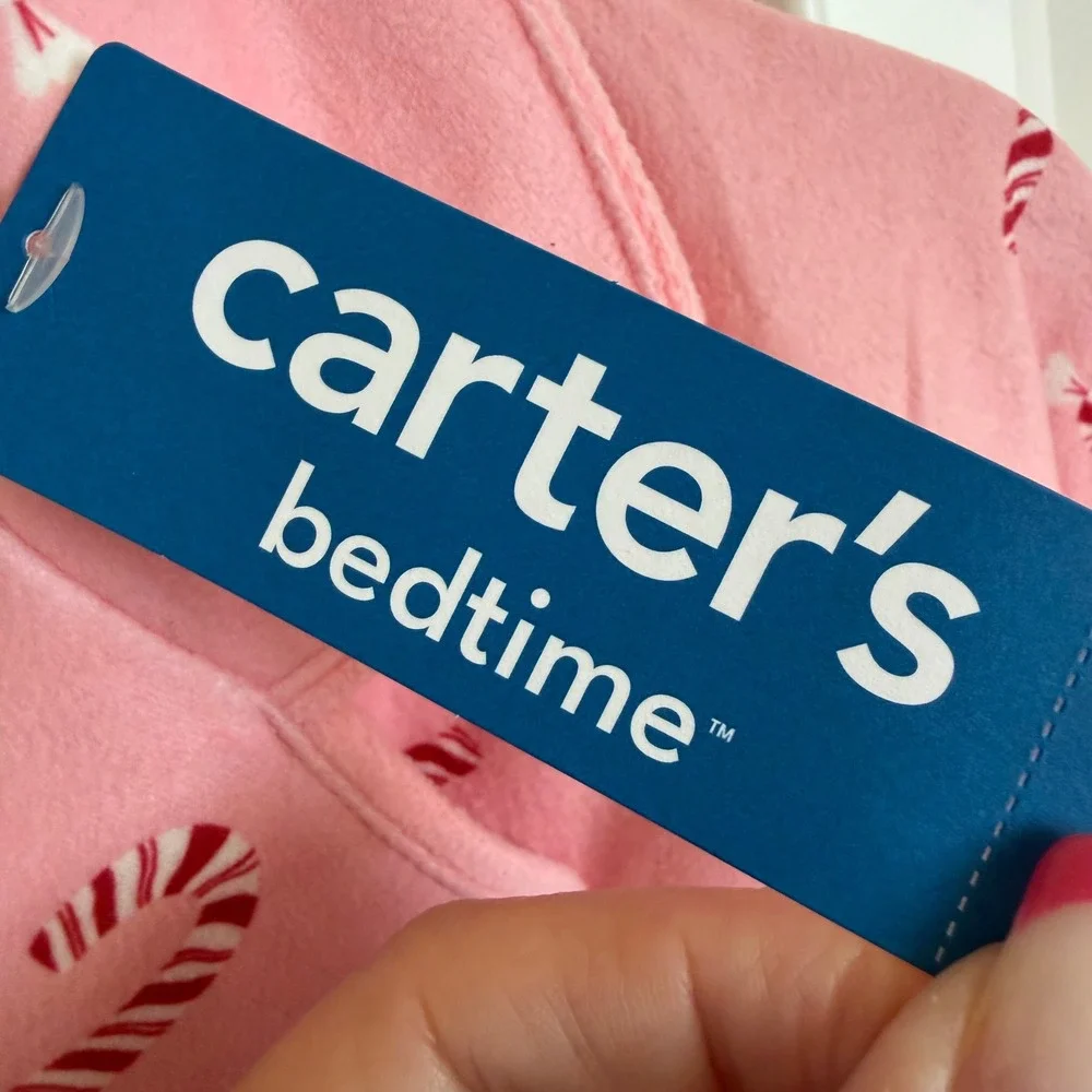 Carters Bedtime Womens Pink Candy Cane Holiday Pajama Set‎ Size Large New NWT